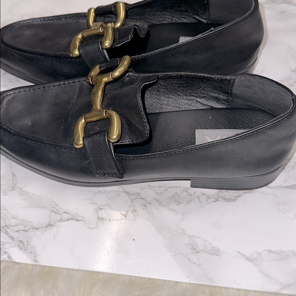 MIA Black Loafers with Gold Accent size 7 1/2